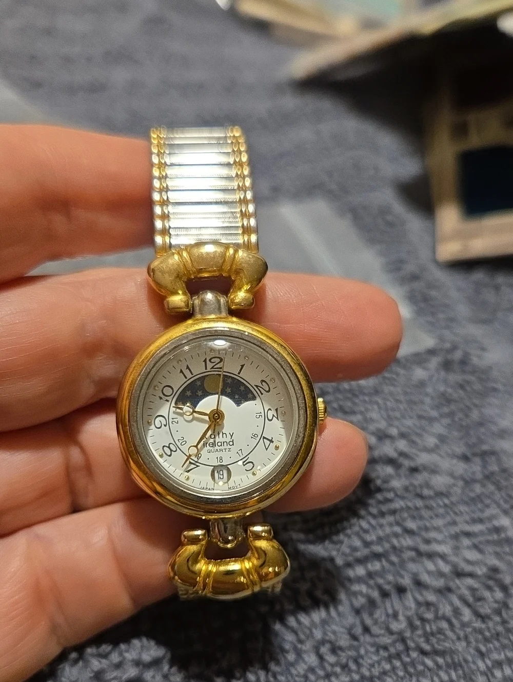 Kathy Ireland Gold-Tone Women’s Moonphase Quartz Watch Bracelet